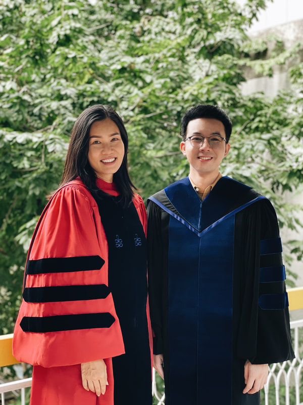 Pond with His Ph.D. Supervisor, Prof. Fu, at Faculty of Science, Mahidol University in Bangkok (November 2023)