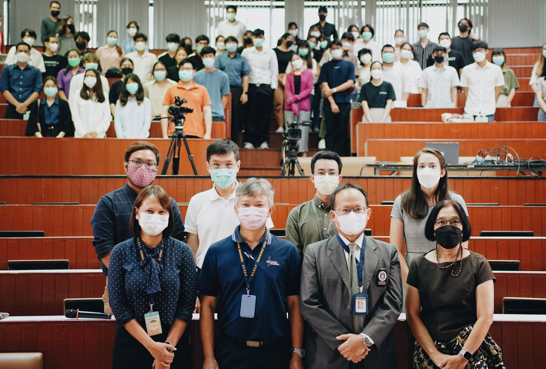 With Dean and Deputy Deans of the Faculty of Science, Mahidol University at the Faculty of Science Graduate Student Orientation (August 2022)