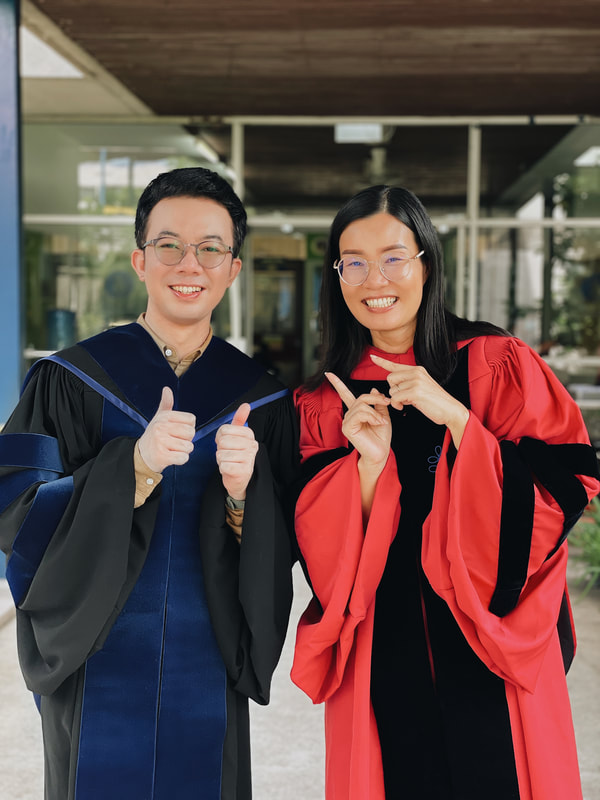 Pond with His Ph.D. Supervisor, Prof. Fu, at Faculty of Science, Mahidol University in Bangkok (November 2023)