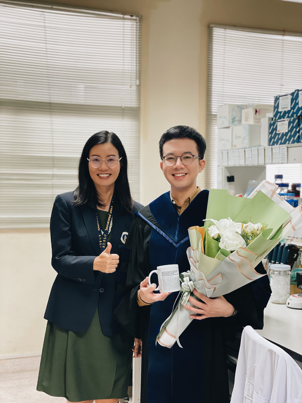 Pond with His Ph.D. Supervisor, Prof. Fu, at Faculty of Science, Mahidol University in Bangkok (November 2023)