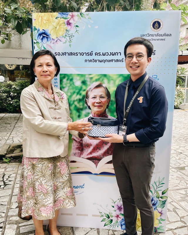 With Assoc. Prof. Dr. Puangpaka Umpunjun at Retirement Ceremony 2024, Faculty of Science, Mahidol University, Bangkok (September 2024)