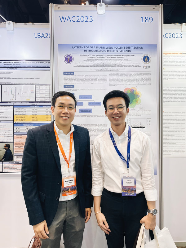 With Prof. Mongkol Lao-araya, a Pediatrist Specializing in Pediatric Allergy and Immunology, at WAC2023 in Bangkok (December 2023)