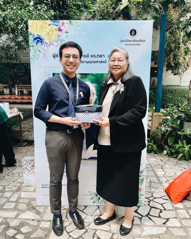 With Assoc. Prof. Dr. Thaya Jenjittikul at Retirement Ceremony 2024, Faculty of Science, Mahidol University, Bangkok (September 2024)