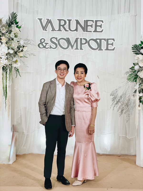 With Mom at Care's Wedding Ceremony, Charoen Hotel, Udon Thani (December 2024)